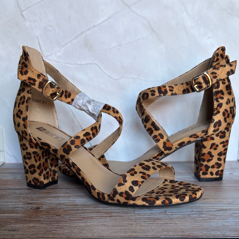 Cheetah Print Strappy Heels